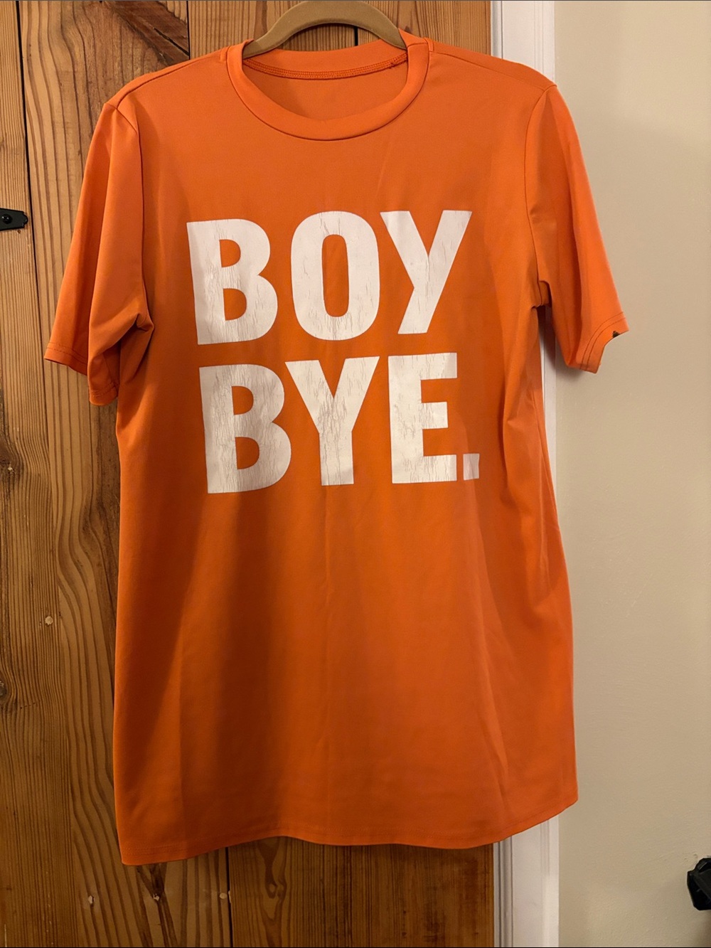 Orange Graphic 'BOY BYE.' Jersey Tee for Women